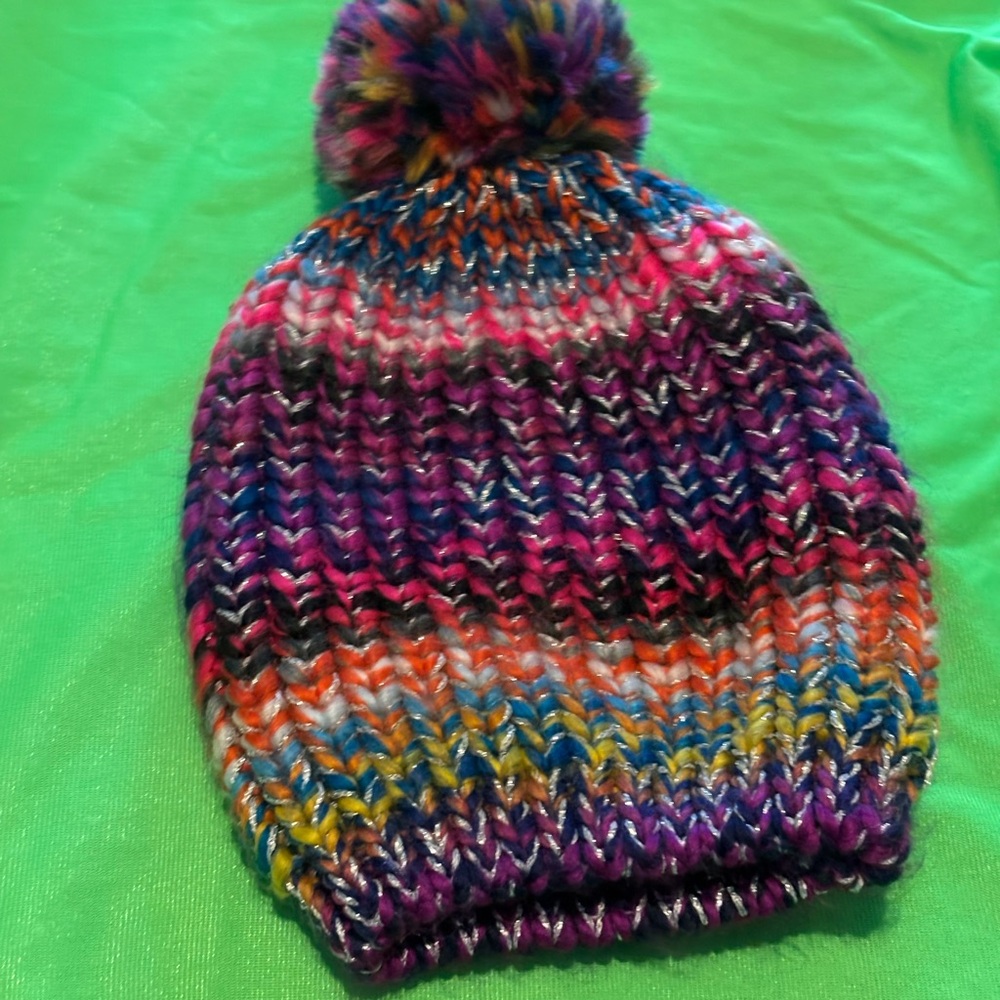 Colorful Knit Pom-Pom Beanie for Kids
